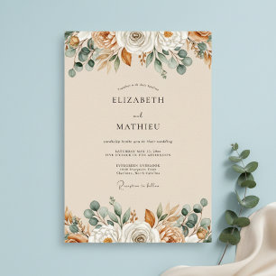 Ochre Autumnal Botanical Wedding Invitation