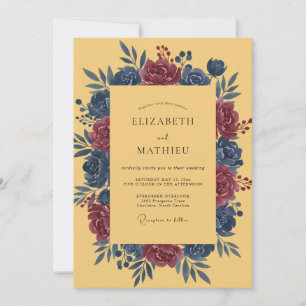 Ochre Bold Autumnal Wedding Invitation