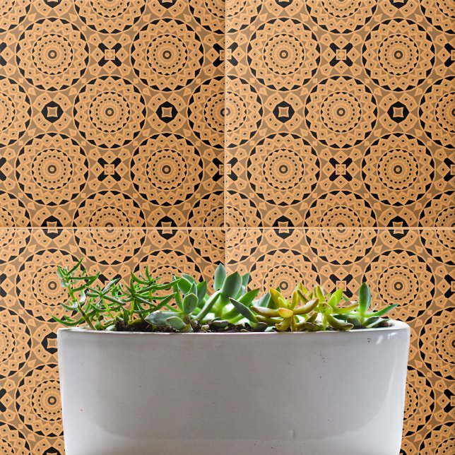 Ochre Ethnic Moroccan Boho Chic Mosaic Pattern Tile (Creator Uploaded)