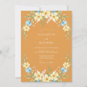 Ochre Floral Botanical Wedding Invitation