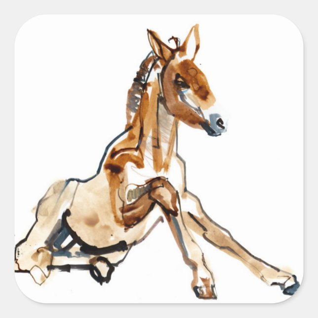 Ochre Foal Square Sticker (Front)