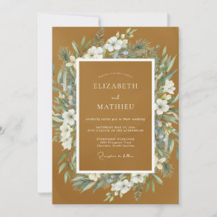 Ochre Graceful Autumnal Wedding Invitation