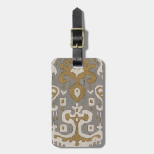 Ochre Ikat I Luggage Tag