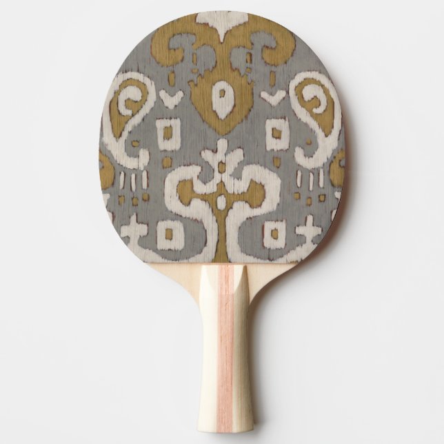 Ochre Ikat I Ping Pong Paddle (Front)
