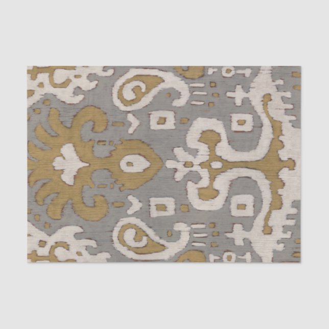 Ochre Ikat I Tissue Paper (Front)