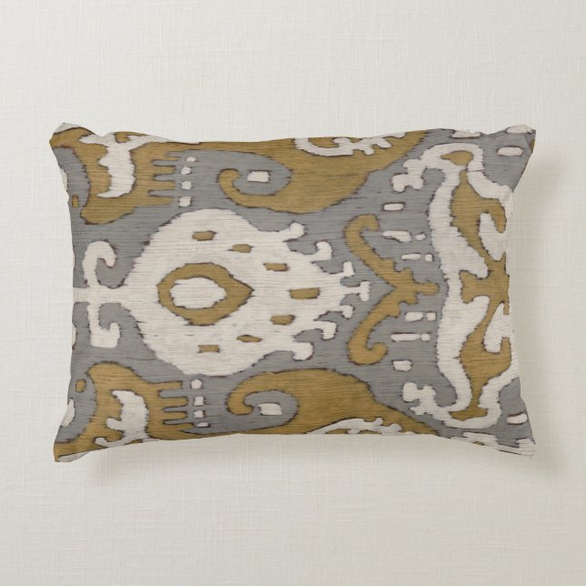 Ochre Ikat II Decorative Cushion (Front)