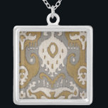 Ochre Ikat II Silver Plated Necklace<br><div class="desc">Patterns</div>