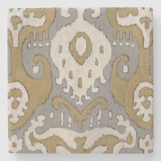 Ochre Ikat II Stone Coaster (Front)