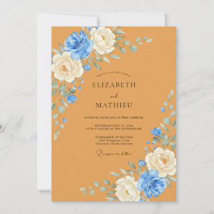 Ochre Poetic Botanical Wedding Invitation