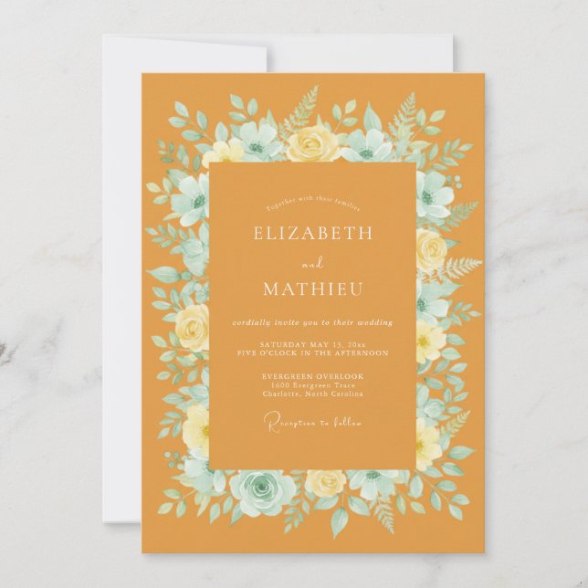Ochre Radiant Autumn Wedding Invitation (Front)