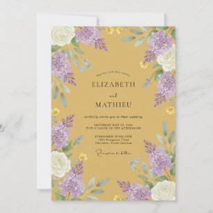 Ochre Radiant Lilac Wedding Invitation