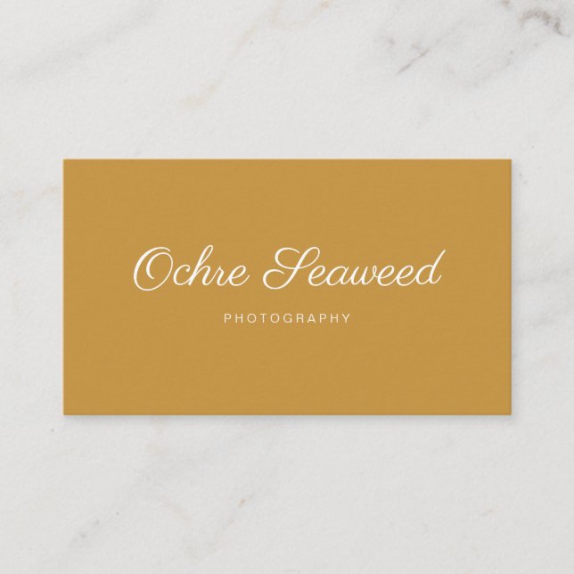 Ochre Seashore Seaweed Nature Photography Business Card (Front)
