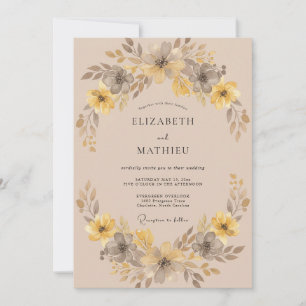 Ochre Serene Autumnal Wedding Invitation