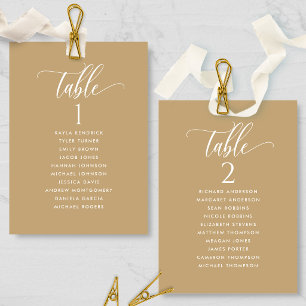 Ochre Tan, Seating Plan Cards with Guest Names