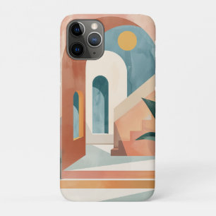 Ochre Teal Mid Century Tropical Archway Art Case-Mate iPhone Case