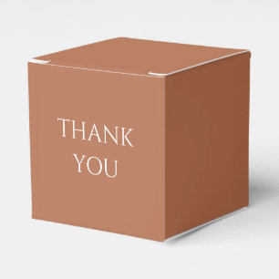 Ochre Terracotta Script Wedding Thank You Favour Box