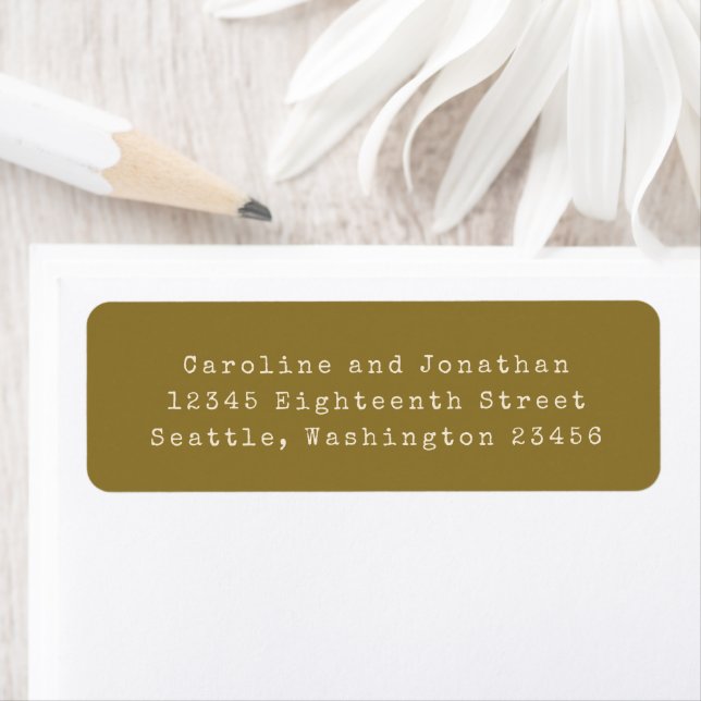 Ochre Typewriter Typography Return Address  (Insitu)