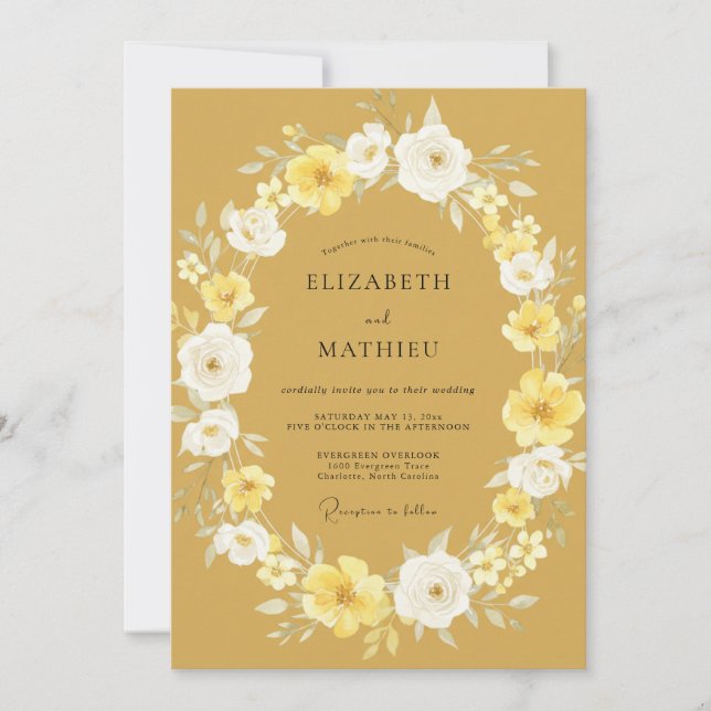 Ochre Vibrant Summer Wedding Invitation (Front)