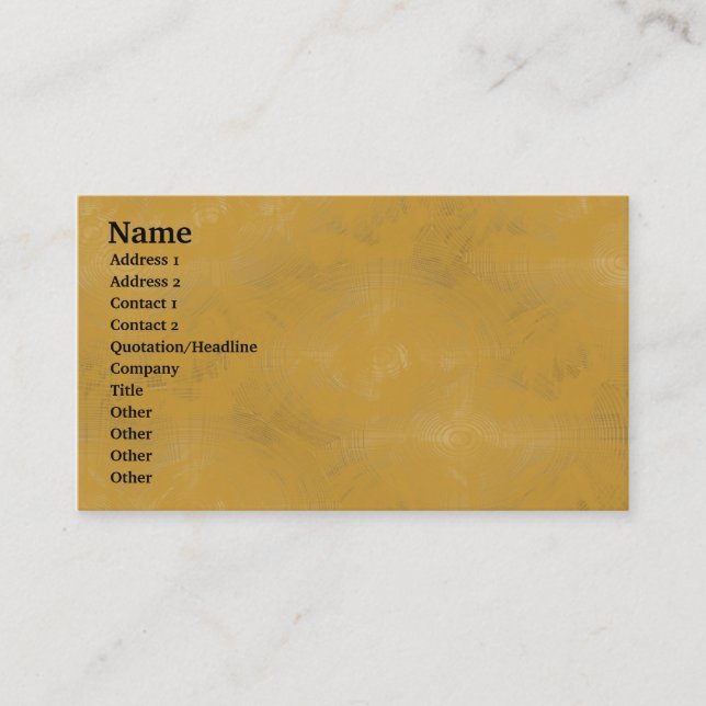 Ochre Wash Business Card (Front)