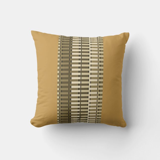 Ochre Yellow Stylish Modern Abstract Pattern Cushion (Front)