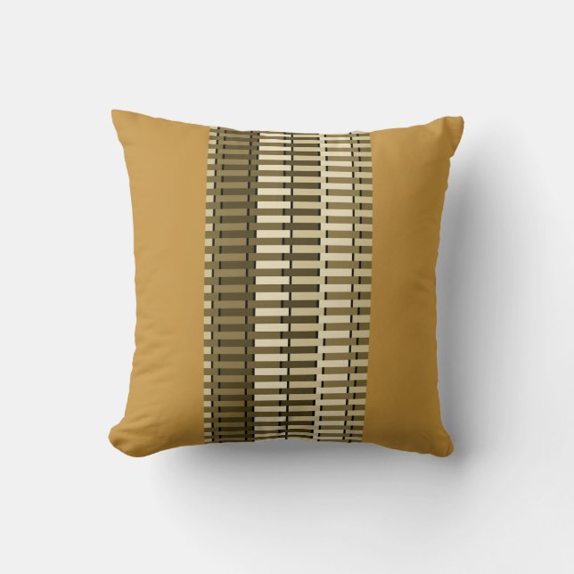 Ochre Yellow Stylish Modern Abstract Pattern Cushion (Front)