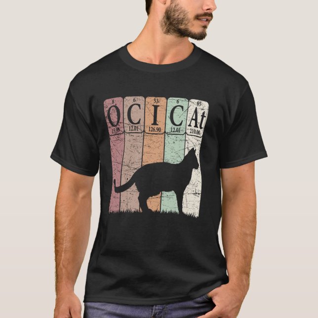 Ocicat Cat Periodic Table Elements T-Shirt (Front)