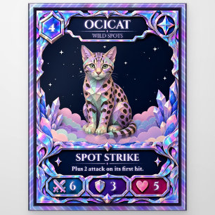 Ocicat, Rainbow Foil Art Postcard