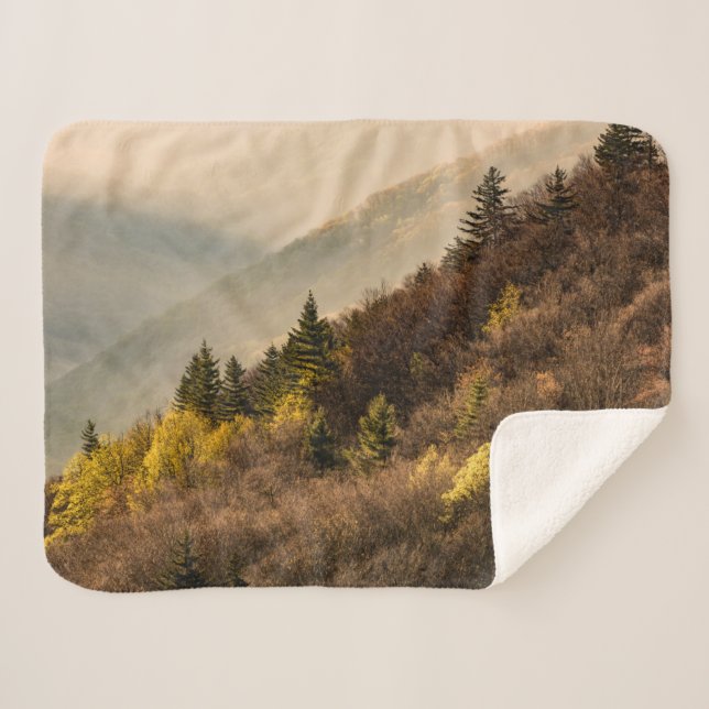 Oconaluftee Valley Overlook | North Carolina Sherpa Blanket (Front (Horizontal))