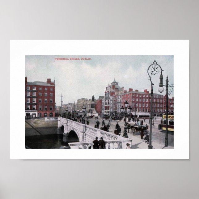 O'Connell Bridge, Dublin, Ireland, Vintage  Poster (Front)