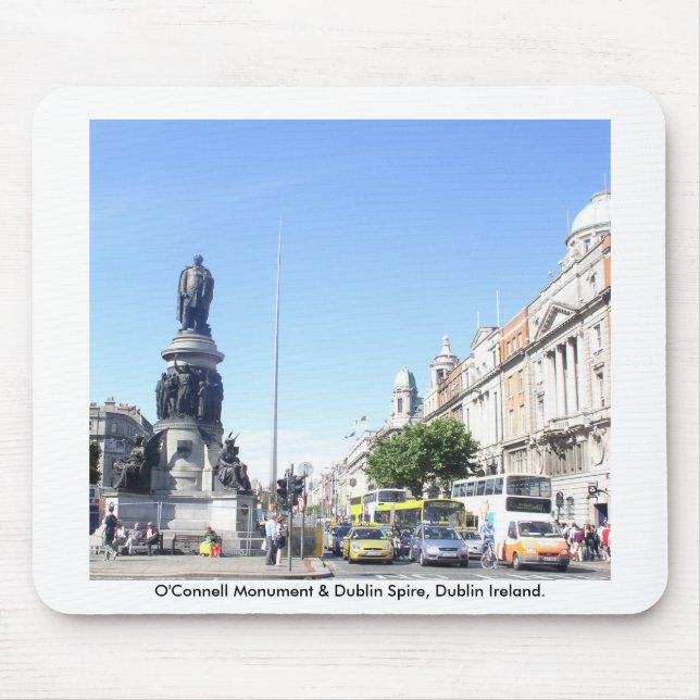 O'Connell Monument & Dublin Spire, Dublin Ireland Mouse Pad (Front)