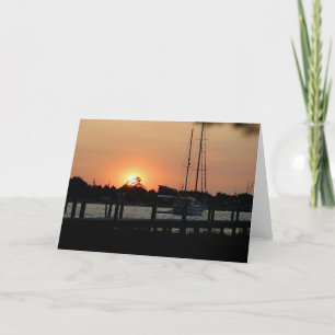 Ocracoke Harbour Sunset 2 Card