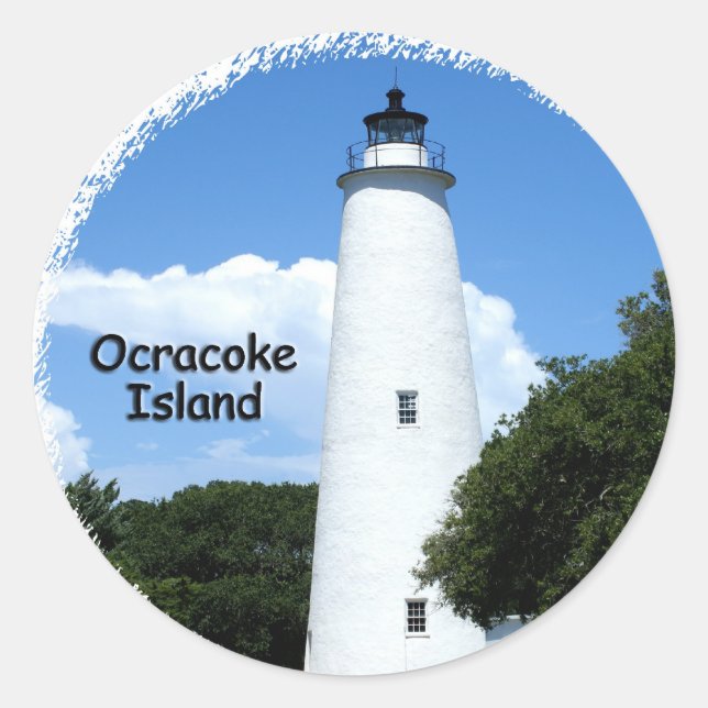 Ocracoke Island Light Classic Round Sticker (Front)