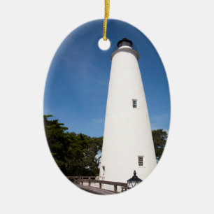 Ocracoke Island Lighthouse Ceramic Tree Decoration