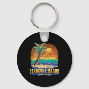 Ocracoke Island North Carolina Vintage Distressed Key Ring