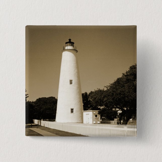 Ocracoke Lighthouse 15 Cm Square Badge (Front)