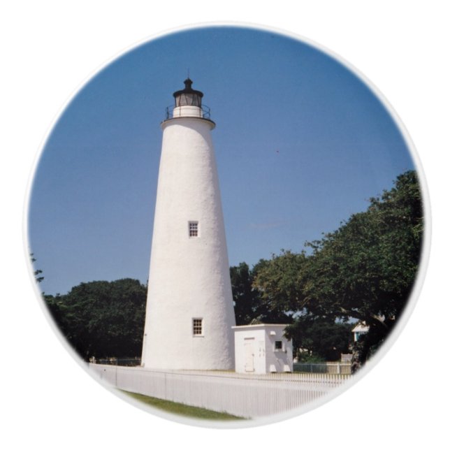 Ocracoke Lighthouse Ceramic Knob (Front)