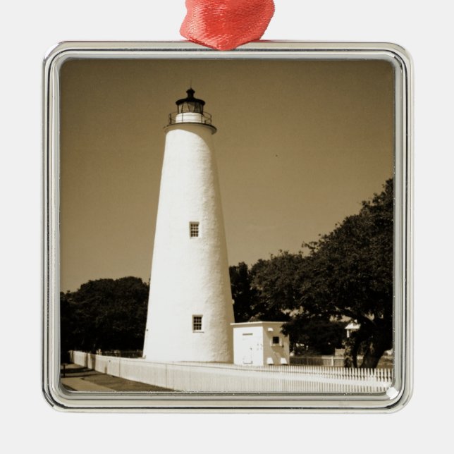 Ocracoke Lighthouse Metal Tree Decoration (Front)