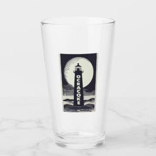 Ocracoke Lighthouse North Carolina Moon Glass