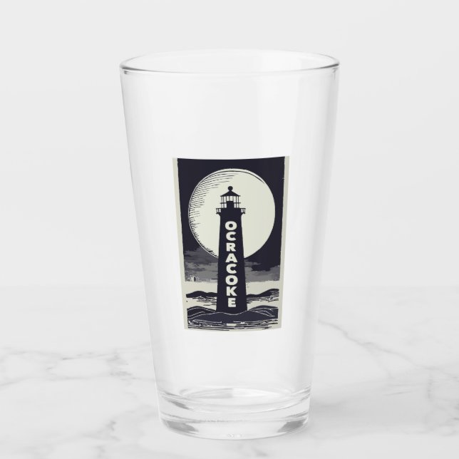 Ocracoke Lighthouse North Carolina Moon Glass (Front)