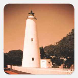 Ocracoke Lighthouse Square Sticker