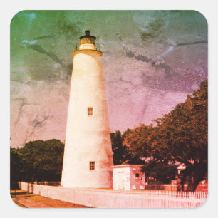 Ocracoke Lighthouse Square Sticker