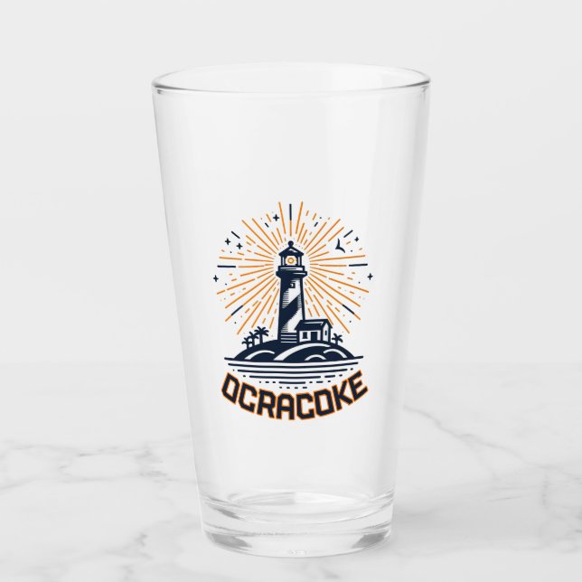 Ocracoke North Carolina Lighthouse Sunrise Glass (Front)