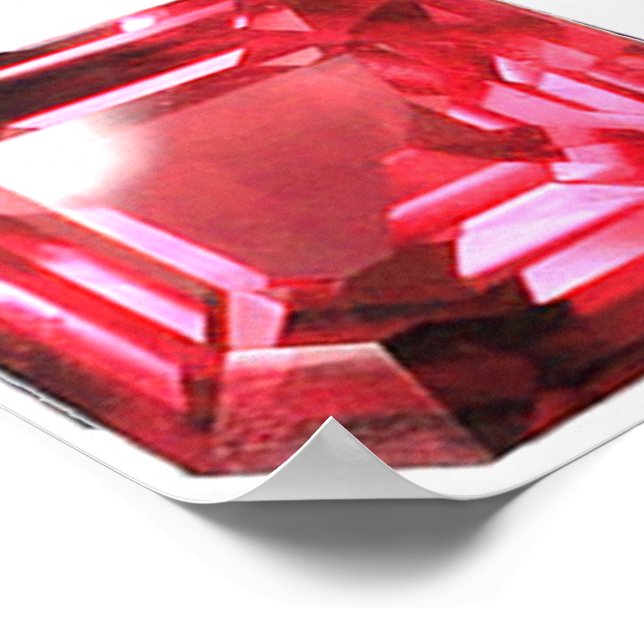 Octagon shaped Ruby Gemstone July Birthstone Red Poster (Corner)