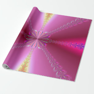 Octagonal Bow in Pink Wrapping Paper