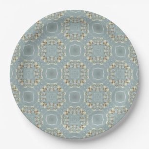 Octagons and Circles Retro Pattern Paper Plate