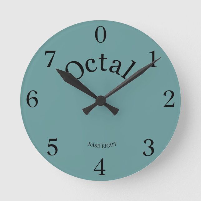 Octal clock live your life in base 8 (Front)