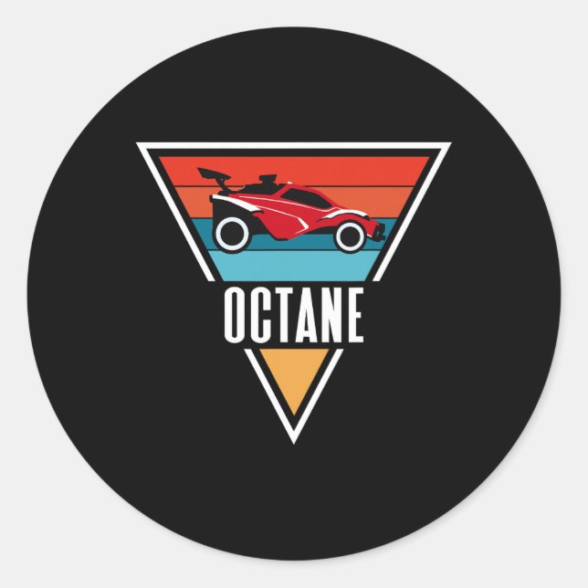 Octane Rocket Soccer Retro Sunset Distressed Graph Classic Round Sticker (Front)