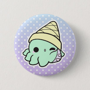 Octi-Cream 6 Cm Round Badge