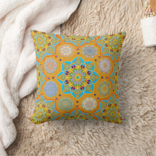 Octo brightener arabesque Moorish tangerine style  Cushion