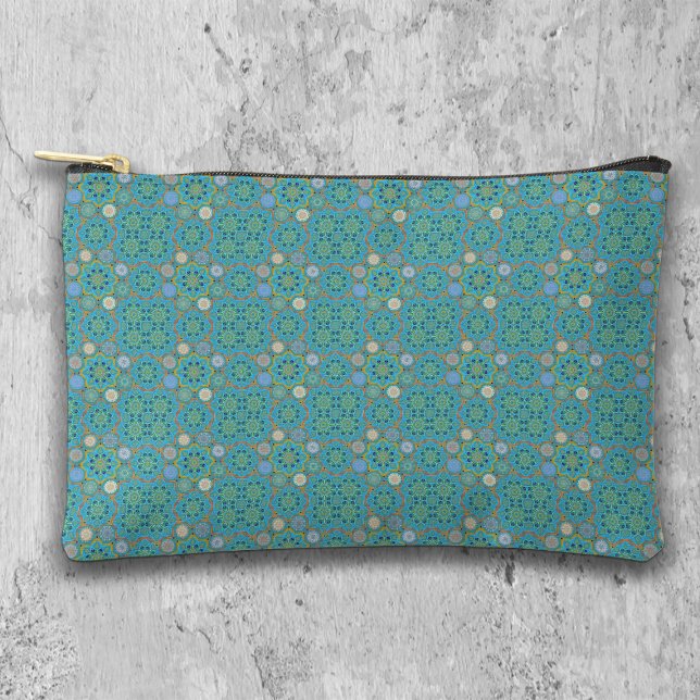 Octo brightener arabesque Moorish turquoise style Accessory Pouch (Creator Uploaded)